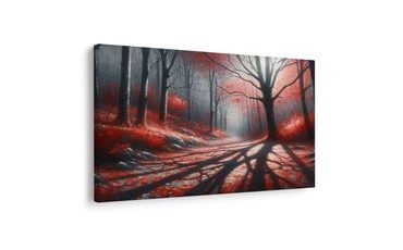 WANDBILD WEG DURCH DEN ROTEN WALD - BILDER WALD - BILDER