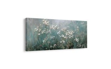 WANDBILD BLÜHENDE WIESE IM DUNST - BILDER BLUMEN - BILDER