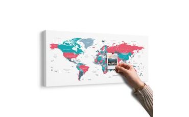 OBRAZ NA KORKU MAPA SVĚTA S PASTELOVÝM NÁDECHEM - OBRAZY NA KORKU - OBRAZY