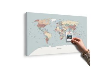 OBRAZ NA KORKU BAREVNÁ MAPA SVĚTA - OBRAZY NA KORKU - OBRAZY