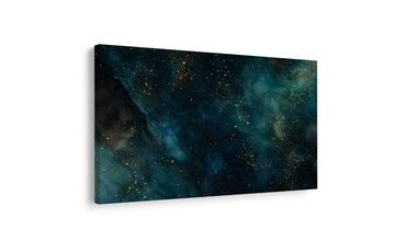 WANDBILD TÜRKISE GALAXIE MIT GOLD - WANDBILDER GALAXIE - BILDER
