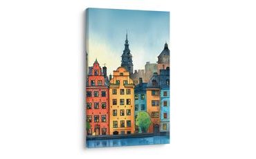 OBRAZ BAREVNÉ DOMY STARÉHO MĚSTA - BAREVNÉ DOMY - OBRAZY