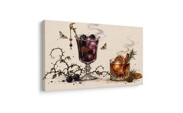 QUADRO SU TELA – COCKTAIL ALLE MORE CON ARANCIA - QUADRI HALLOWEEN E HORROR - STAMPE E QUADRI