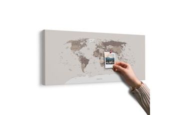 OBRAZ NA KORKU MAPA SVĚTA V BÉŽOVÉ - OBRAZY NA KORKU - OBRAZY