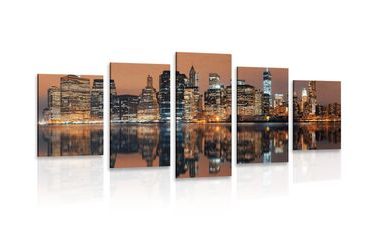5-PIECE CANVAS PRINT THE CITY OF MANHATTAN - PICTURES OF CITIES - PICTURES