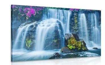 CANVAS PRINT DAZZLING WATERFALL - PICTURES OF NATURE AND LANDSCAPE - PICTURES