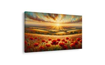 КАРТИНА НА ПЛАТНО – ЗАЛЕЗ НАД МАКОВО ПОЛЕ - ИЗОБРАЖЕНИЯ НА ИЗГРЕВ И ЗАЛЕЗ - КАРТИНИ
