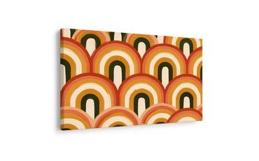 TABLEAU SUR TOILE – ARCHES RÉTRO AUX TONS CHAUDS - IMAGES FORMES ABSTRAITES - TABLEAUX