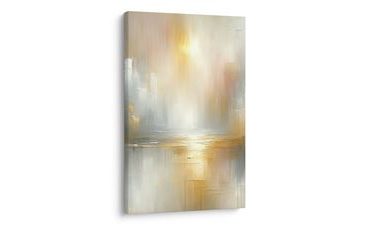 OBRAZ JEMNÁ ZLATÁ ABSTRAKCE KRAJINY - ABSTRAKTNÍ OBRAZY - OBRAZY