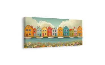 OBRAZ VESELÁ MALEBNÁ ULIČKA - BAREVNÉ DOMY - PICTURES