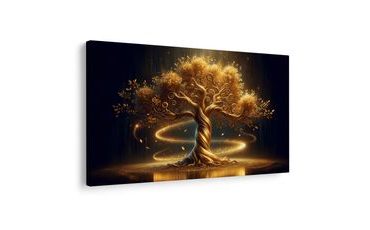 WANDBILD GOLDENER LEBENSBAUM IM GLANZ - BILDER BÄUME DES LEBENS - BILDER