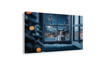 OBRAZ NAKUKUJÍCÍ VÁNOČNÍ SOB - VÁNOČNÍ A ZIMNÍ OBRAZY - OBRAZY