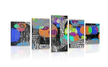 5-DÍLNÝ OBRAZ ABSTRAKTNÍ KOMPOZICE - ABSTRAKTNÍ OBRAZY - OBRAZY