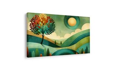 OBRAZ STROM ŽIVOTA VE SLUNEČNÉ KRAJINĚ - OBRAZY STROMY A LISTY - OBRAZY