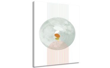 OBRAZ MODERNÍ KRUH S DUHOU MID-CENTURY - ABSTRAKTNÍ OBRAZY - OBRAZY