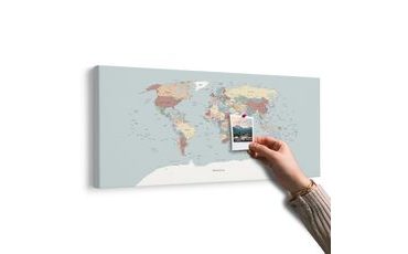 OBRAZ NA KORKU MAPA SVĚTA V BAREVNÉM PROVEDENÍ - OBRAZY NA KORKU - OBRAZY