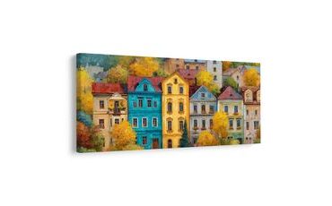 OBRAZ BAREVNÉ DOMY V PODZIMU - BAREVNÉ DOMY - OBRAZY