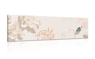 OBRAZ VINTAGE ZÁTIŠÍ S MOTÝLEM - VINTAGE A RETRO OBRAZY - OBRAZY