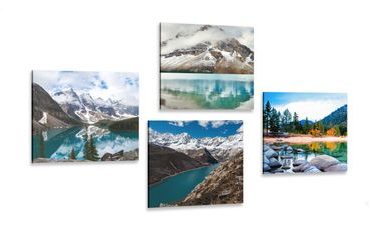 CANVAS PRINT SET CHARMING MOUNTAIN LANDSCAPES - SET OF PICTURES - PICTURES