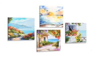 CANVAS PRINT SET SUNRISE BY THE SEA - SET OF PICTURES - PICTURES