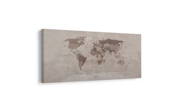 OBRAZ NA KORKU MAPA ŚWIATA W BRĄZOWYM KOLORZE - OBRAZY NA KORKU - OBRAZY