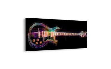 SLIKA NEONSKA GITARA NA CRNOM - GLAZBENE SLIKE - SLIKE