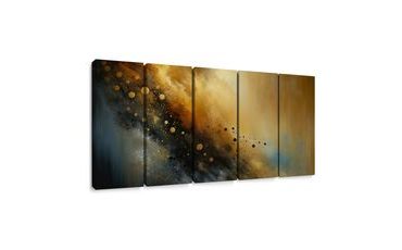 5-DÍLNÝ OBRAZ ZLATÁ EXPLOZE VESMÍRU - OBRAZY ABSTRAKTNÍ TVARY - OBRAZY