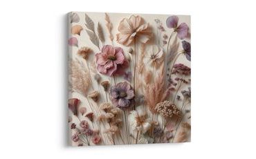 WANDBILD GETROCKNETE BLUMEN IN BEIGETÖNEN - BILDER BLUMEN - BILDER