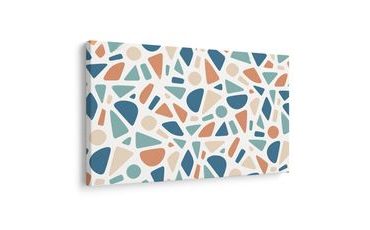 TABLEAU SUR TOILE – TERRAZZO PASTEL BLEU - PEINTURES ABSTRAITES - TABLEAUX