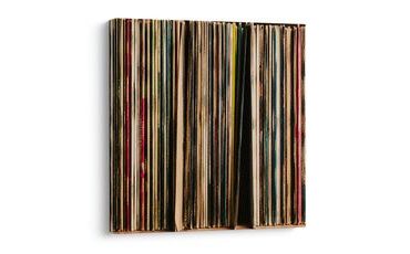 WANDBILD BUNTE ALBUMRÜCKEN - MUSIKBILDER - BILDER