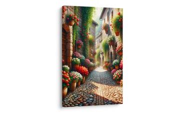 OBRAZ KAMENNÁ ULICE V KVĚTECH - OBRAZY MĚSTA - OBRAZY