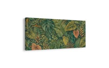 TABLEAU SUR TOILE – COMPOSITION BOTANIQUE DE FEUILLES TROPICALES - TABLEAUX ARBRES ET FEUILLES - TABLEAUX