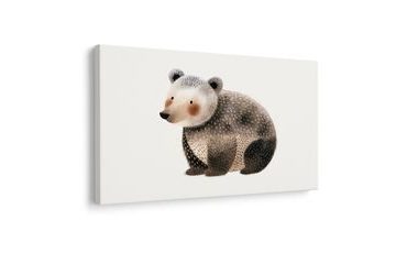 QUADRO SU TELA – ORSO CARINO NEL BOSCO - QUADRI PER BAMBINI ANIMALI - STAMPE E QUADRI