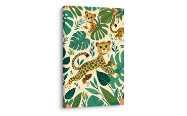 OBRAZ GEPARDÍ RODINA V PRALESE - DĚTSKÉ OBRAZY ZVÍŘÁTKA - OBRAZY