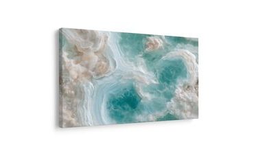 TABLEAU SUR TOILE – HARMONIE D’ONYX TURQUOISE - IMAGES FORMES ABSTRAITES - TABLEAUX
