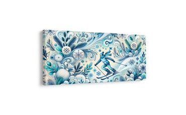 WANDBILD BLAUE WINTERLANDSCHAFT - BILDER VON BERGEN - BILDER