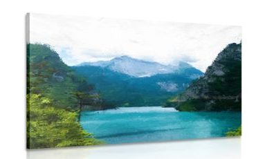 Obraz malované horské jezero