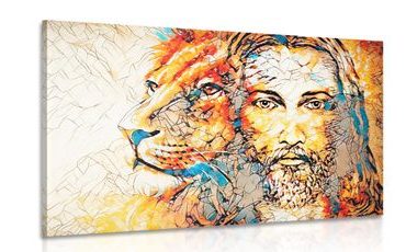 CANVAS PRINT ALMIGHTY WITH A LION - ABSTRACT PICTURES - PICTURES