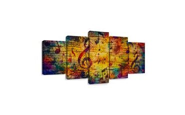5-TEILIGES WANDBILD MUSIKALISCHE SYMPHONIE DER FARBEN - MUSIKBILDER - BILDER