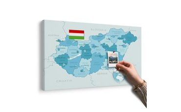 PARAFA KÉP ELEGÁNS KÉK MAGYARORSZÁG TÉRKÉPE - PARAFA KÉPEK - KÉPEK