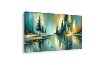 OBRAZ MĚSTSKÁ KRAJINA V ODRAZU - OBRAZY ABSTRAKTNÍ TVARY - OBRAZY