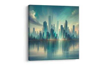 OBRAZ ODRAZ MĚSTA NA HLADINĚ - OBRAZY MĚSTA - OBRAZY