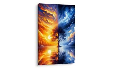 WANDBILD BAUM DES LEBENS ZWISCHEN TAG UND NACHT - BILDER BÄUME DES LEBENS - BILDER