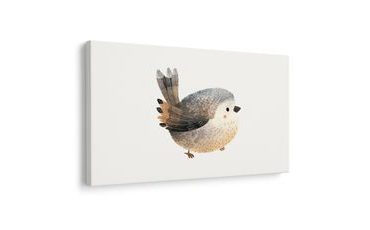 QUADRO SU TELA – UCCELLINO CARINO SU BIANCO - QUADRI PER BAMBINI ANIMALI - STAMPE E QUADRI