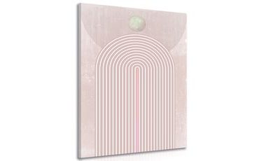 OBRAZ MODERNÍ RŮŽOVÁ DUHA MID-CENTURY - ABSTRAKTNÍ OBRAZY - OBRAZY