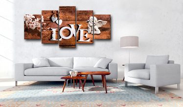 moderný 5 dielny obraz so zamilovaným motívom LOVE
