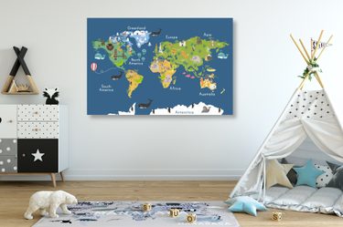 mapa sveta pre deti obraz na korku
