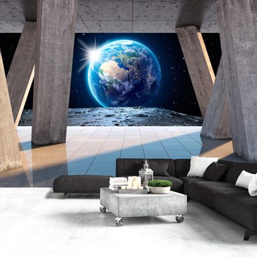 obývačka - samolepiaca tapeta s motívom vesmíru a planéty Zem