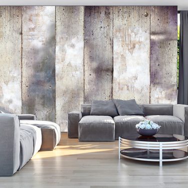 obývačka - samolepiace tapety s imitáciou sivého betónu
