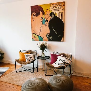obývačka v pop art štýle